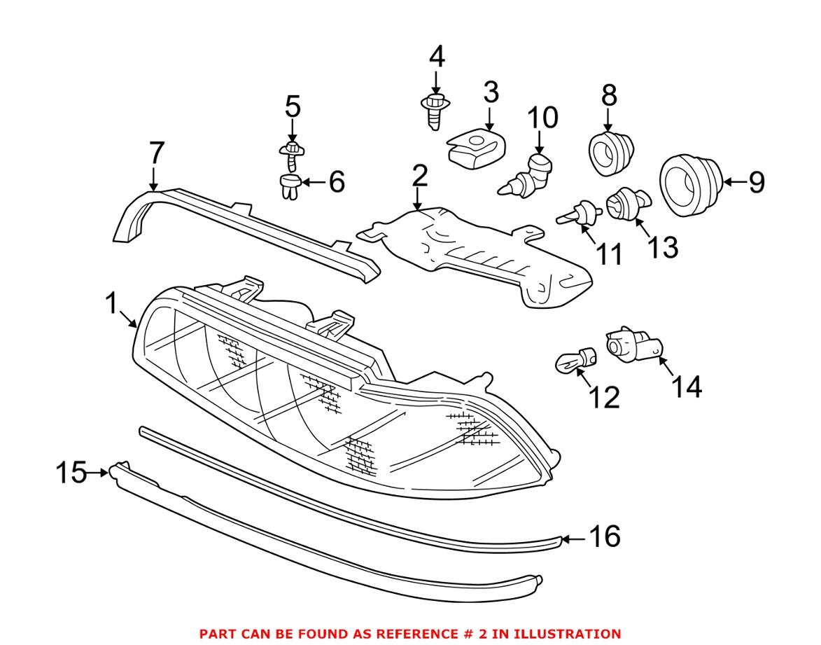 BMW Headlight Bracket - Passenger Side 63128362442